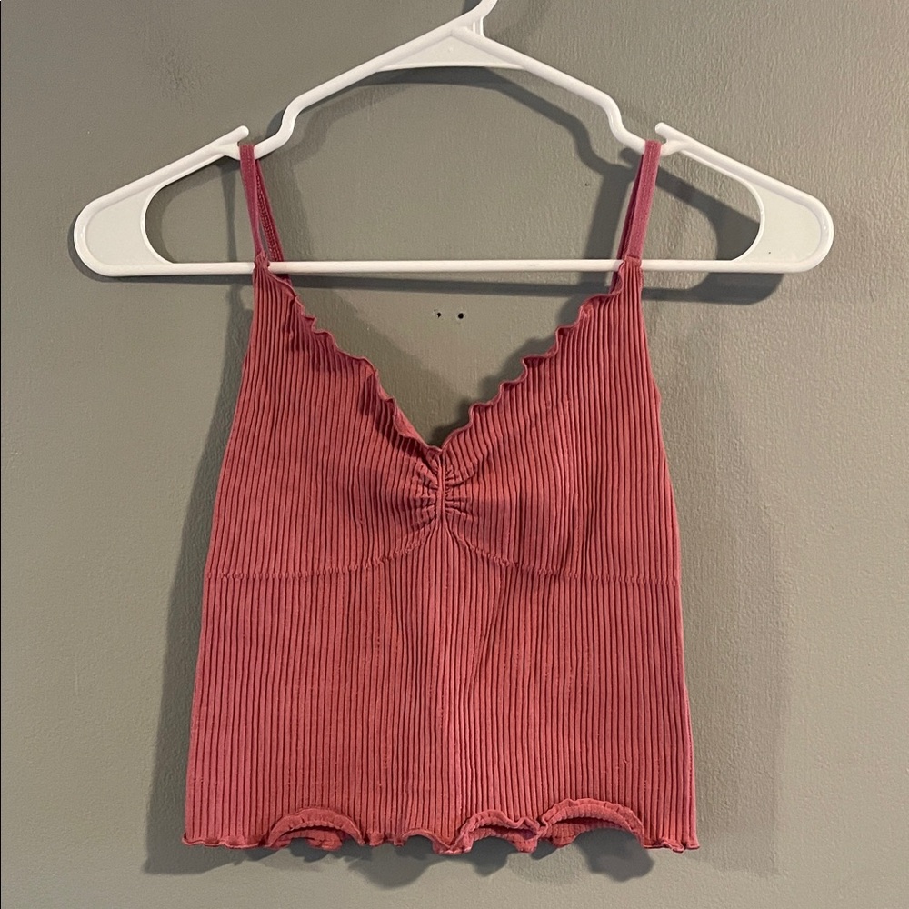UO out from under Ribbed‎ Scalloped Cami in Pink Size M/L